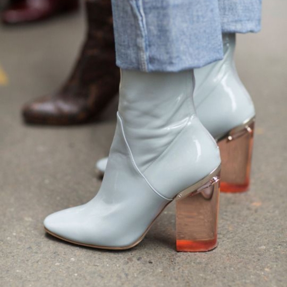 Dior Shoes - Christian Dior Gray Patent Calfskin Ankle Boots